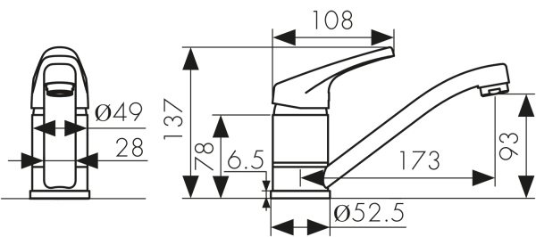 66211 Смеситель KAISER County для раковины 