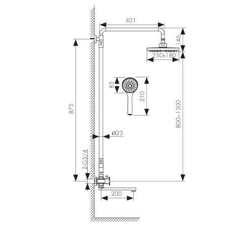 58182 Душевая система KAISER Cuatro