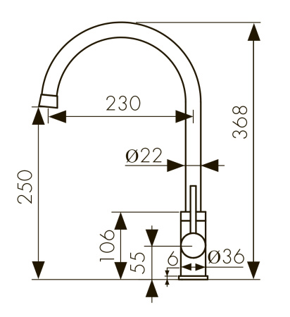 26344 Смеситель KAISER Merkur для кухни 