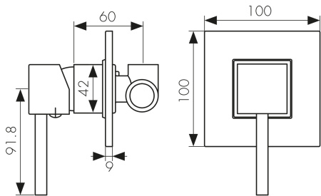 25017 Смеситель KAISER Quadris скрытого монтажа