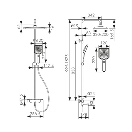 43182 Душевая система KAISER Vita с термостатом