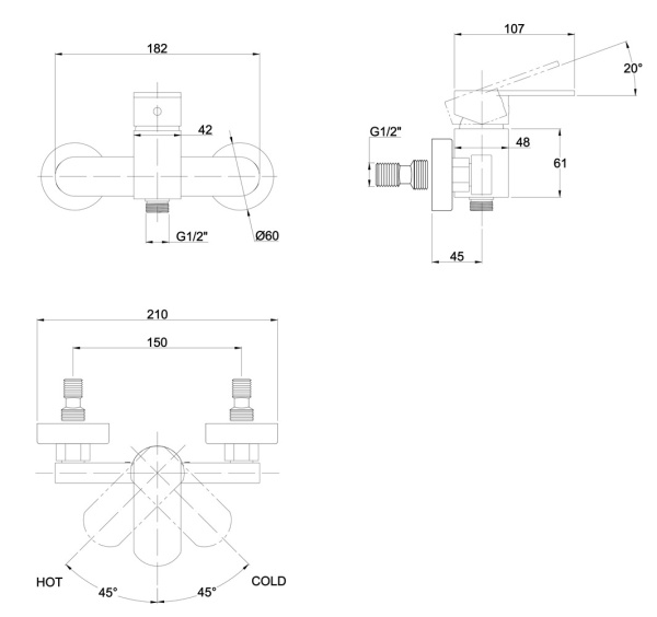 34077-1 Смеситель KAISER Sonat для душа 