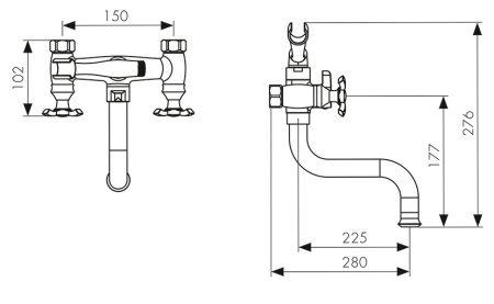 11255 Смеситель KAISER Carlson Lux для ванны