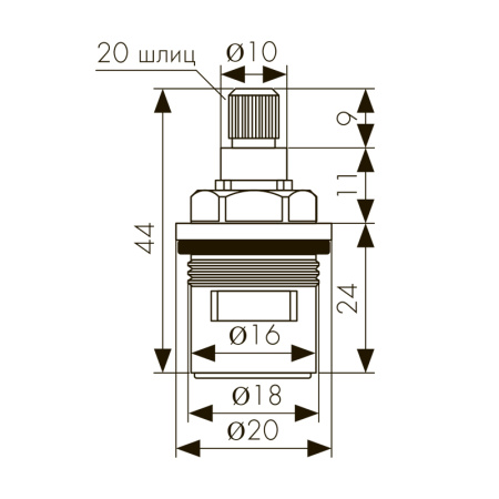 6113 Кран-букса KАISER для смесителей серии 13044 (2-ая модификация)
