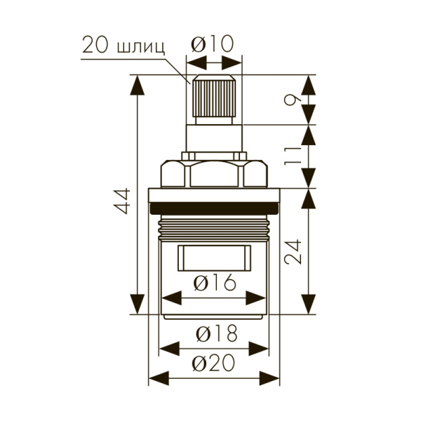 6113 Кран-букса KАISER для смесителей серии 13044 (2-ая модификация)