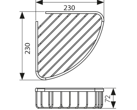 KH-5022 Полка настенная угловая KAISER 230*230*72