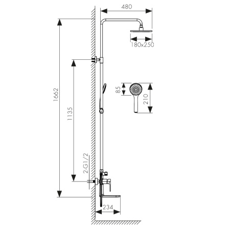 59182 Душевая система KAISER Linear