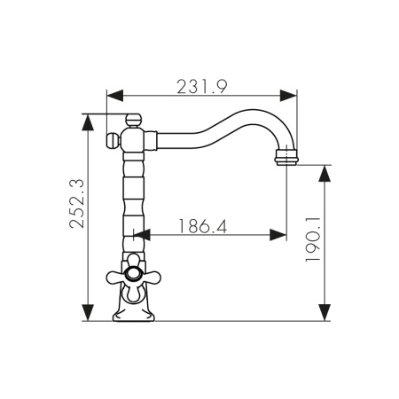 44233-1 Смеситель KAISER Carlson Style для кухни 