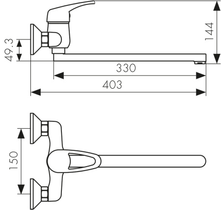 14055 Смеситель KAISER Planet для ванны