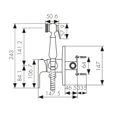 74188 Смеситель KAISER Sena для биде скрытого монтажа