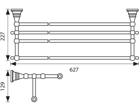 KH-4209 Полка для полотенец с держателем KAISER