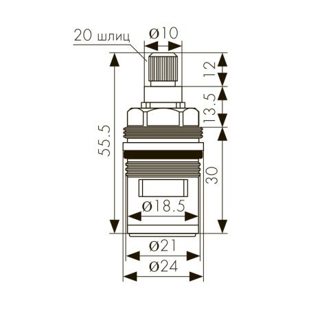 6154 Кран-букса KАISER 1/2 для смесителей серии 54