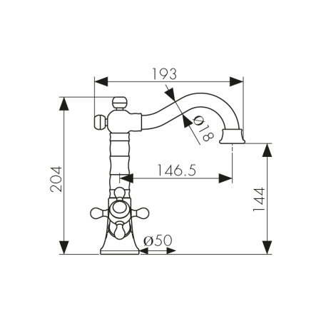 44411-1 Смеситель KAISER Carlson Style для раковины 