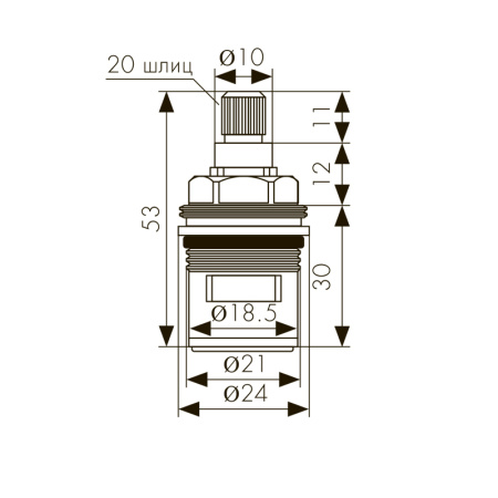 6142 Кран-букса KАISER 1/2 для смесителей серии 42/57/11255/11211