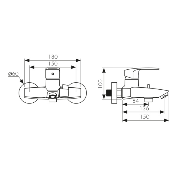 68022 Смеситель KAISER Glory для ванны