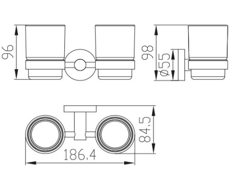 KH-2050 Держатель стаканов двойной KAISER 