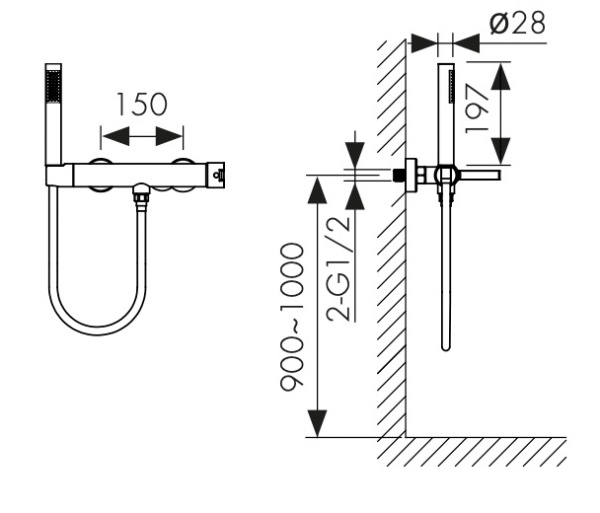 05477-9 Смеситель KAISER Serio для душа 