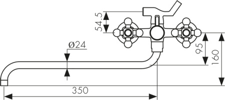 11155 Смеситель KAISER Carlson Lux для ванны
