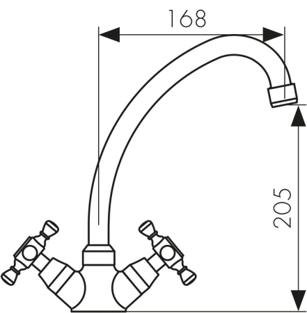 11133 Смеситель KAISER Carlson Style для кухни 