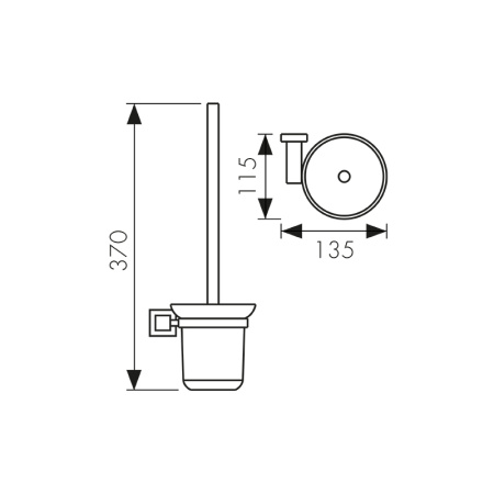 KH-2306 Держатель для туалетного ёршика настенный KAISER