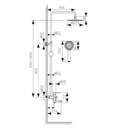 34082-2 Душевая система KAISER Sonat